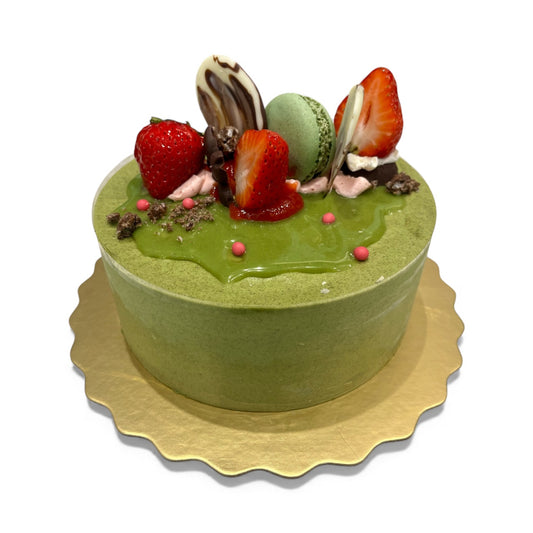 Strawberry Matcha Mousse Cake